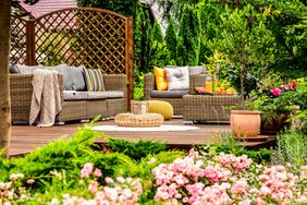 Backyard sitting area in garden 