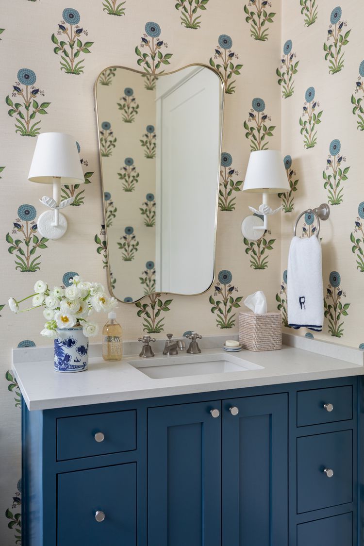 bathroom vase with flowers