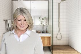 decorvow standing in a modern bathroom with tiled walls and a walkin shower