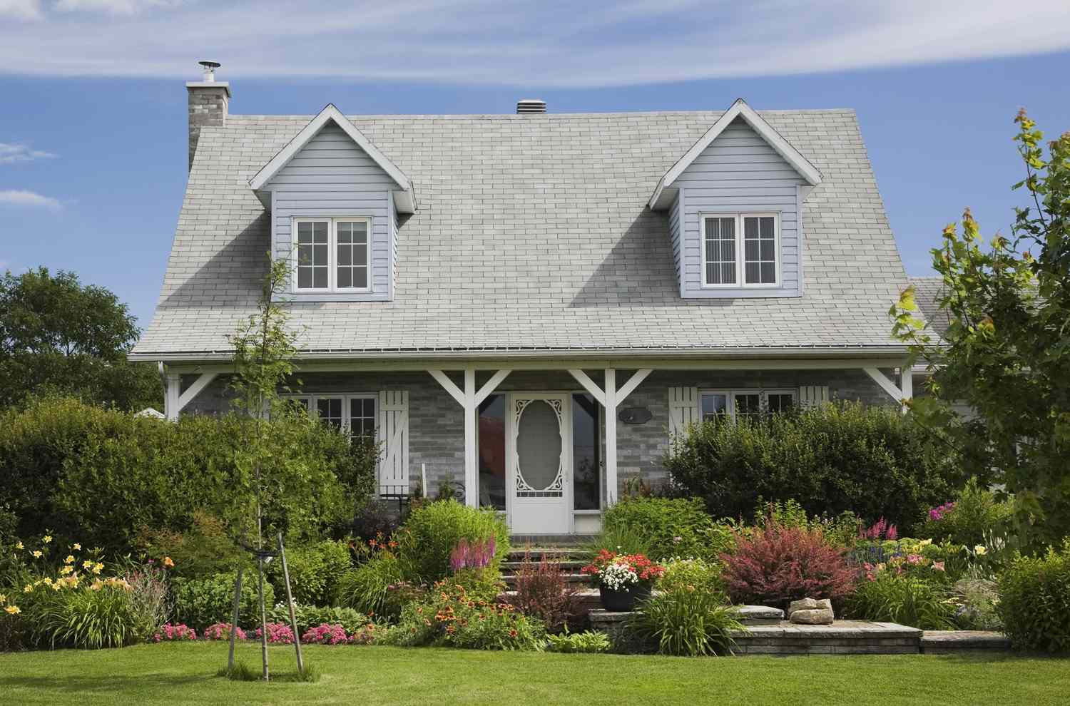 A house with a front garden and a gable roof