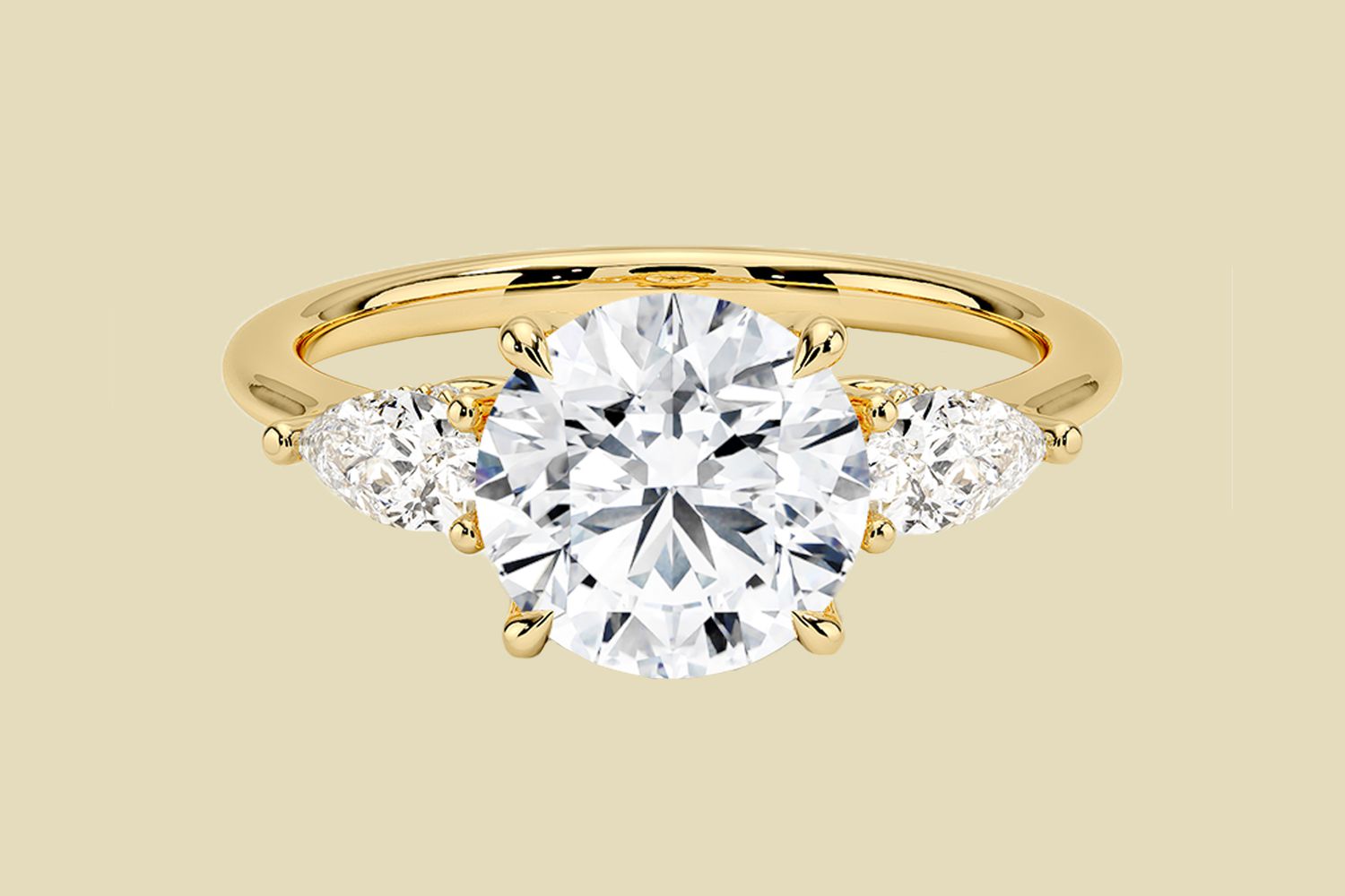 Adorned Opera Three Stone Diamond Engagement Ring
