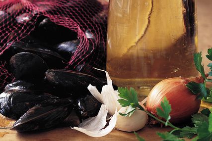 mussels in white wine