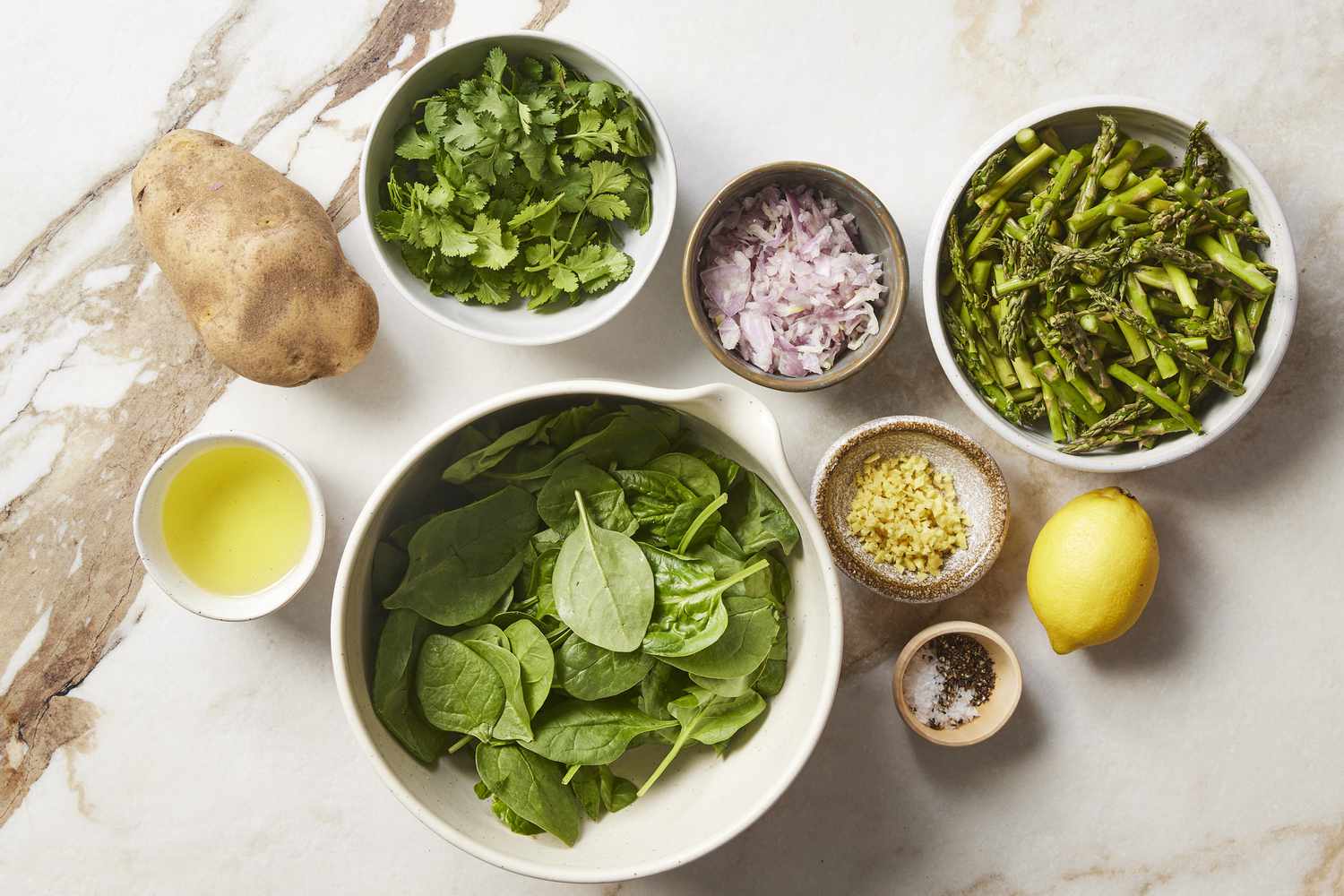 Creamy ginger asparagus soup ingredients