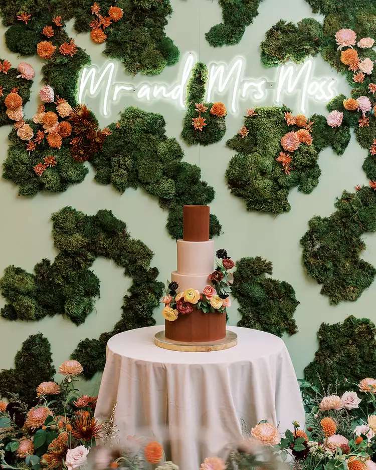 Chocolate banana walnut wedding cake