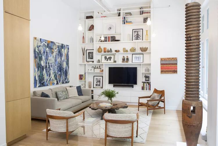 TV Wall Idea with tall ceiling 