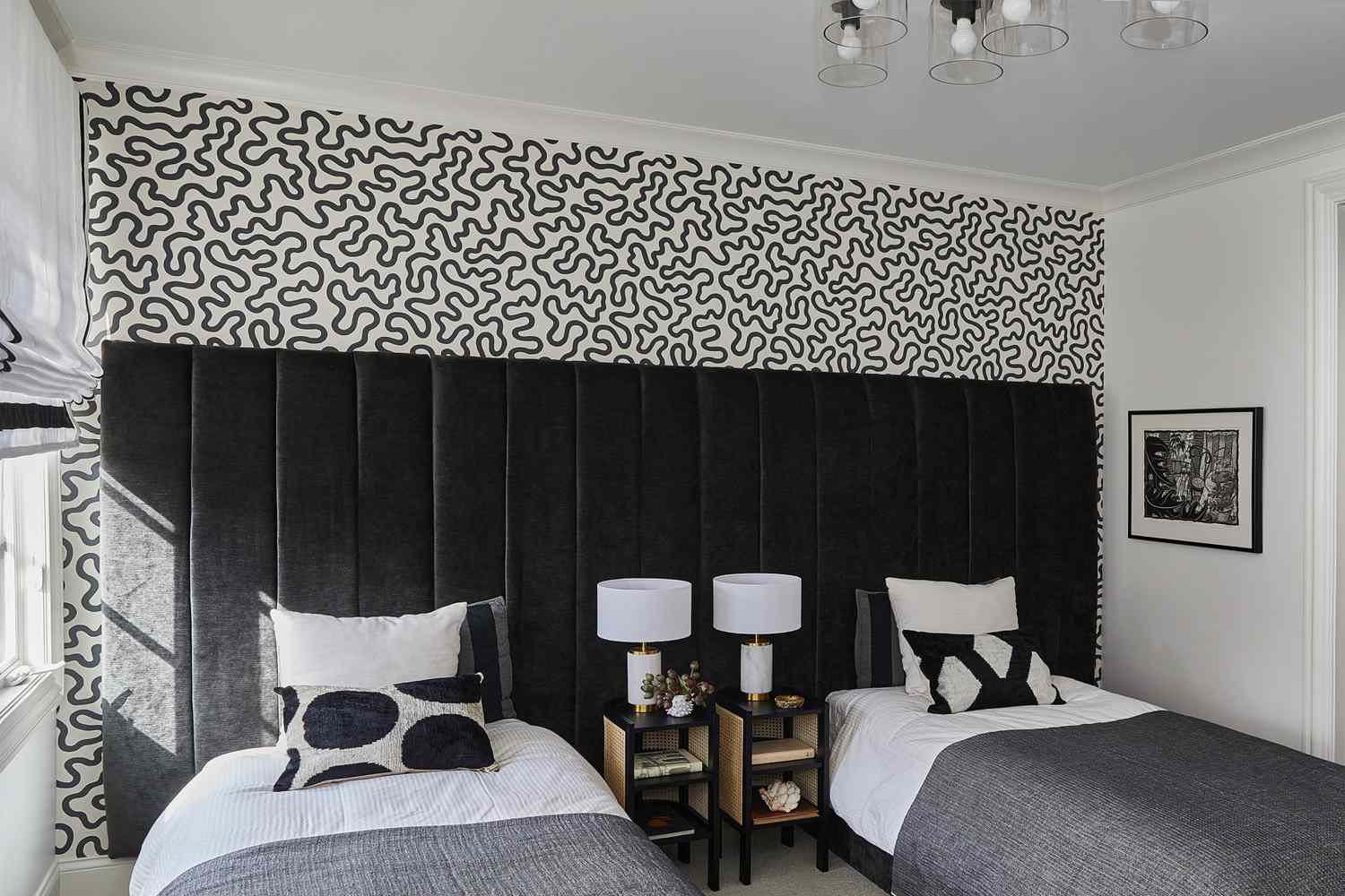 black velvet headboard