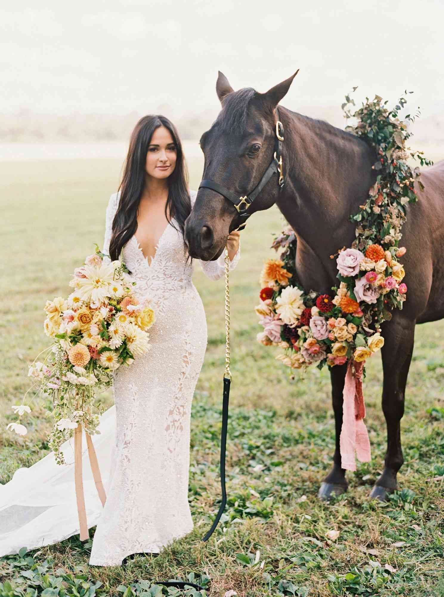 bride with horse
