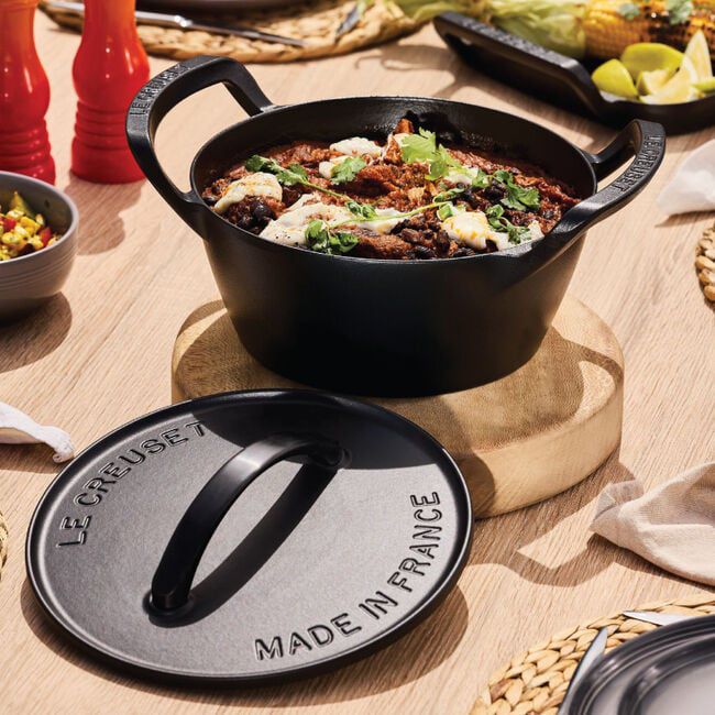 Le Creuset's round Dutch oven from the new Alpine Outdoor Collection. 
