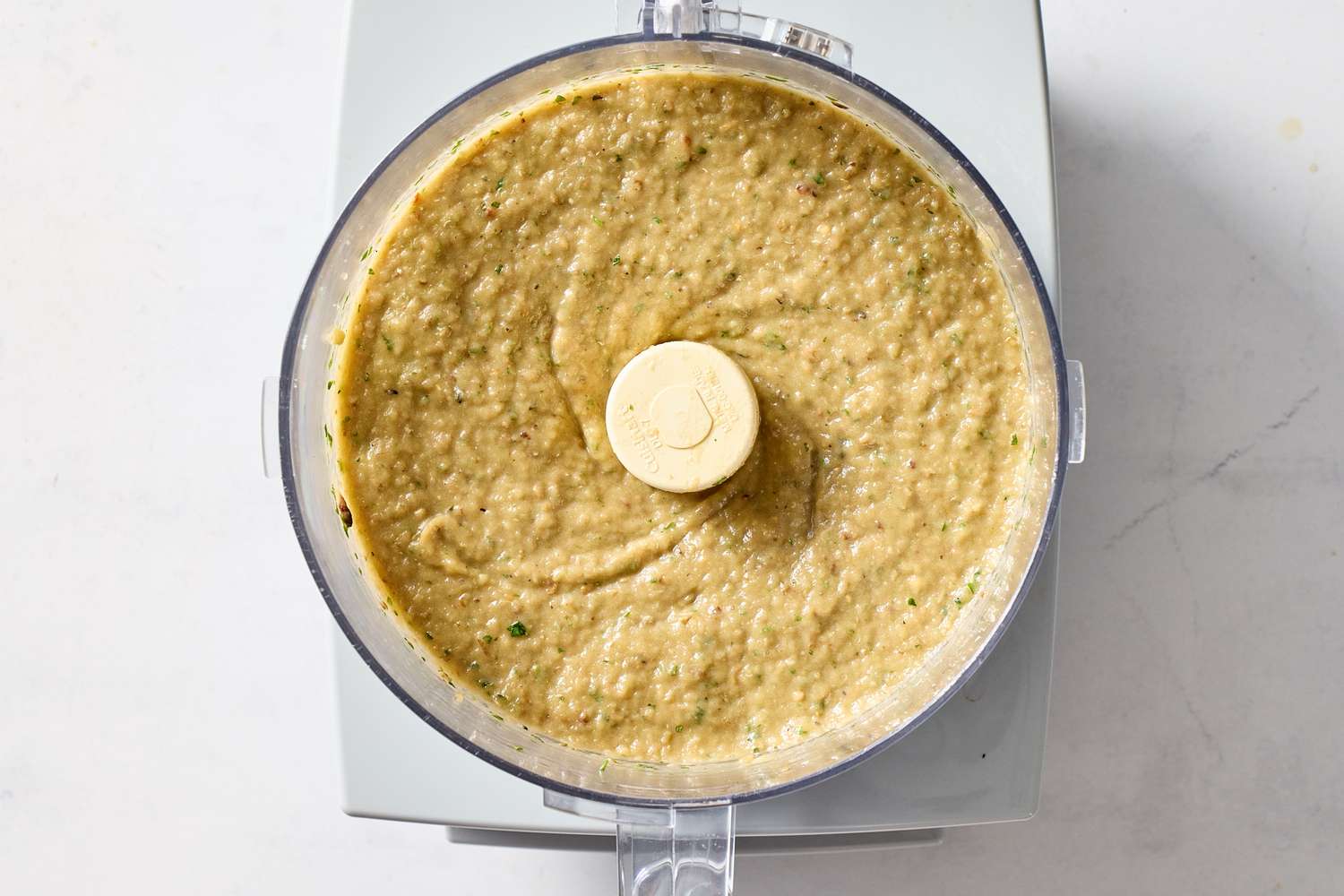 A creamy dip prepared in a food processor
