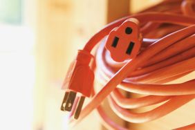 orange extension cord coiled up
