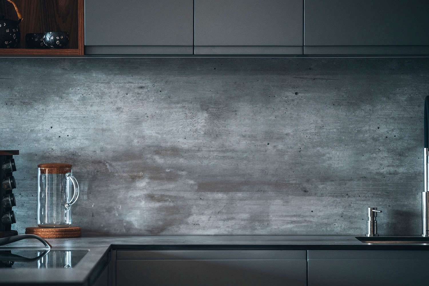 Concrete Kitchen Backsplash