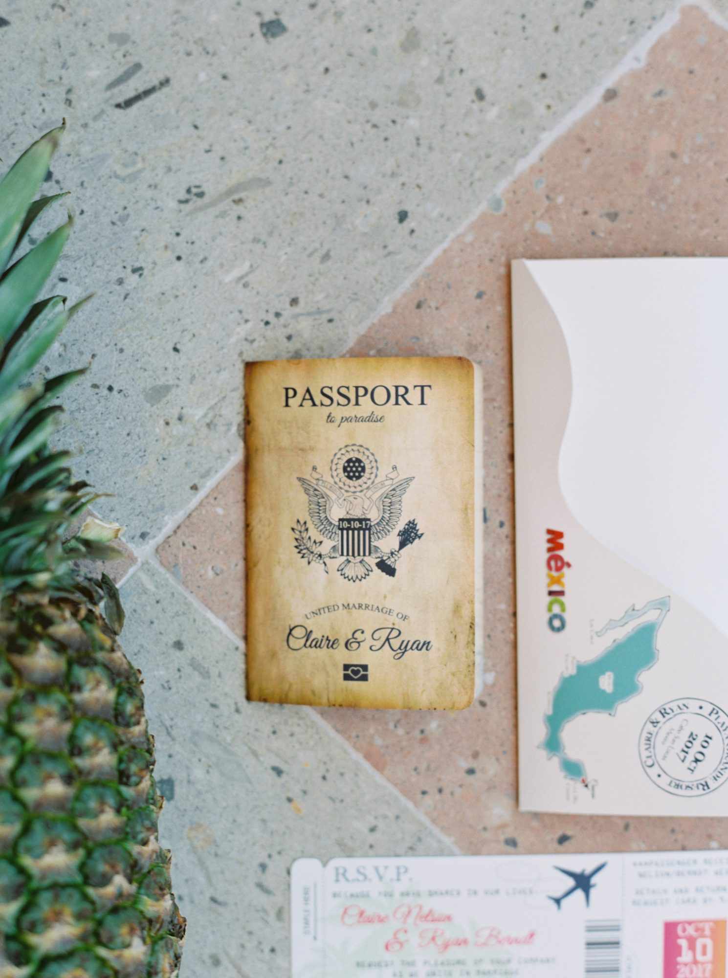 passport wedding invitation