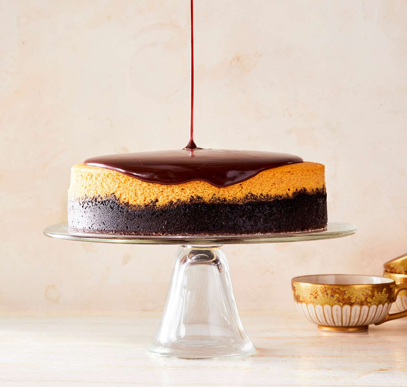 pumpkin-chocolate cheesecake