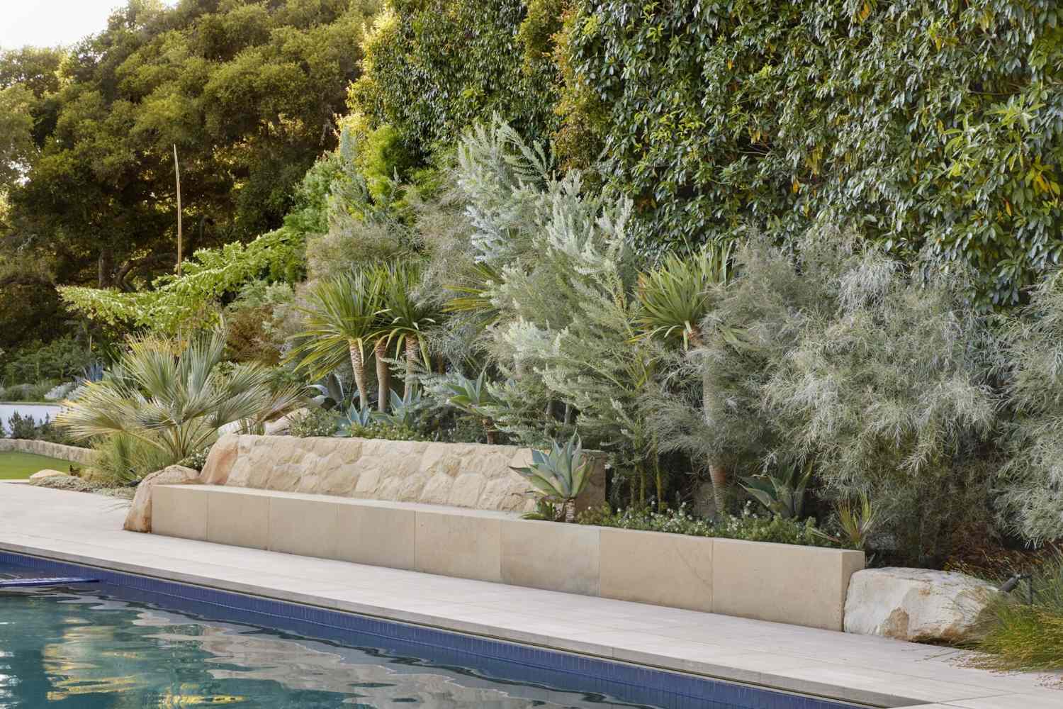 Terraced Retaining Wall near pool