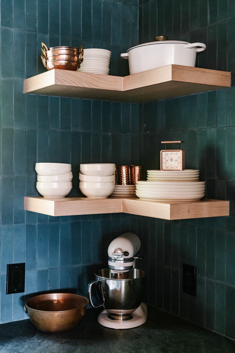 corner shelving in small kitchen 