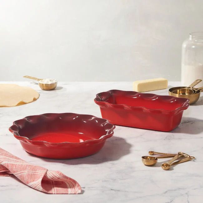 Heritage pie dish and fluted loaf pan set from Le Creuset. 