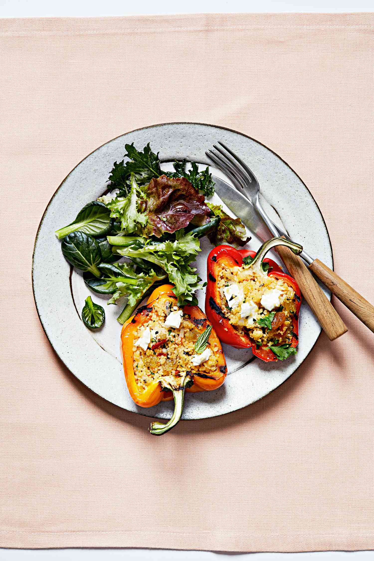 grilled vegetarian stuffed peppers