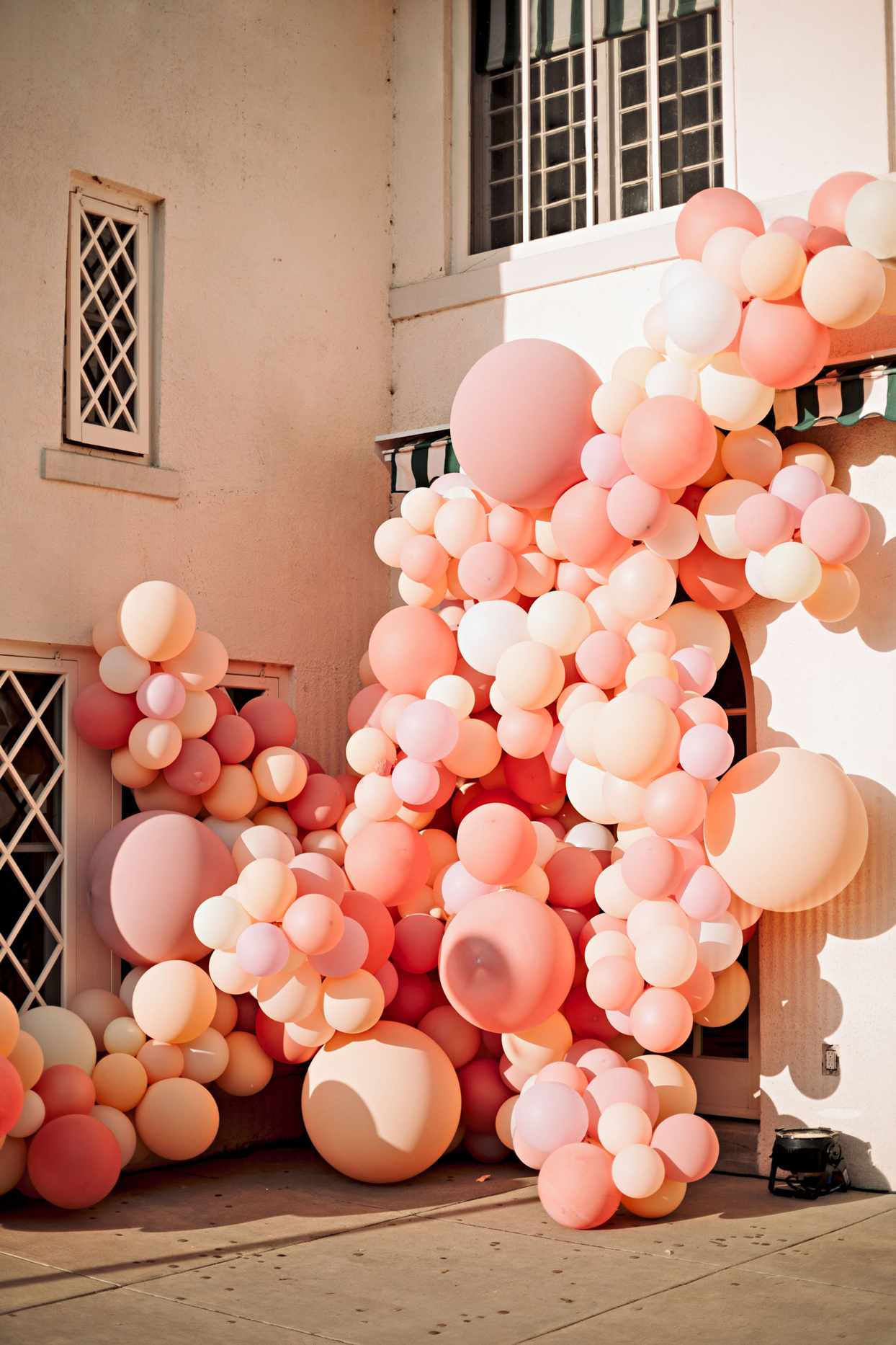 Pink and cream balloon garland