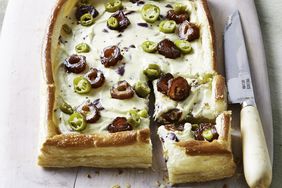 date olive goat cheese tart