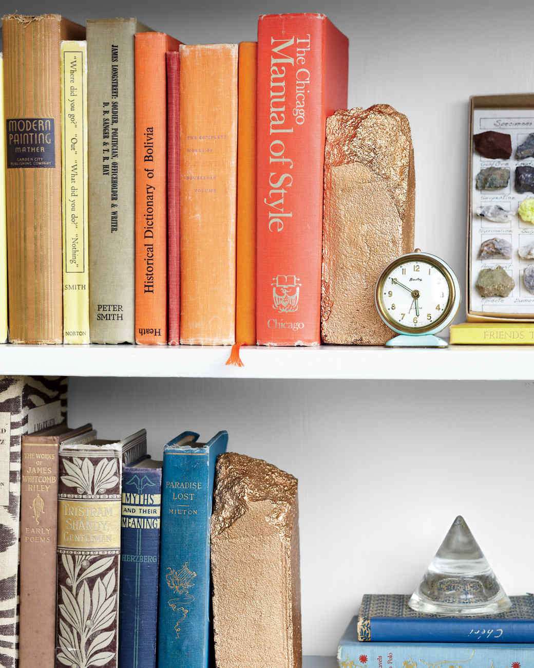gilded brick bookends