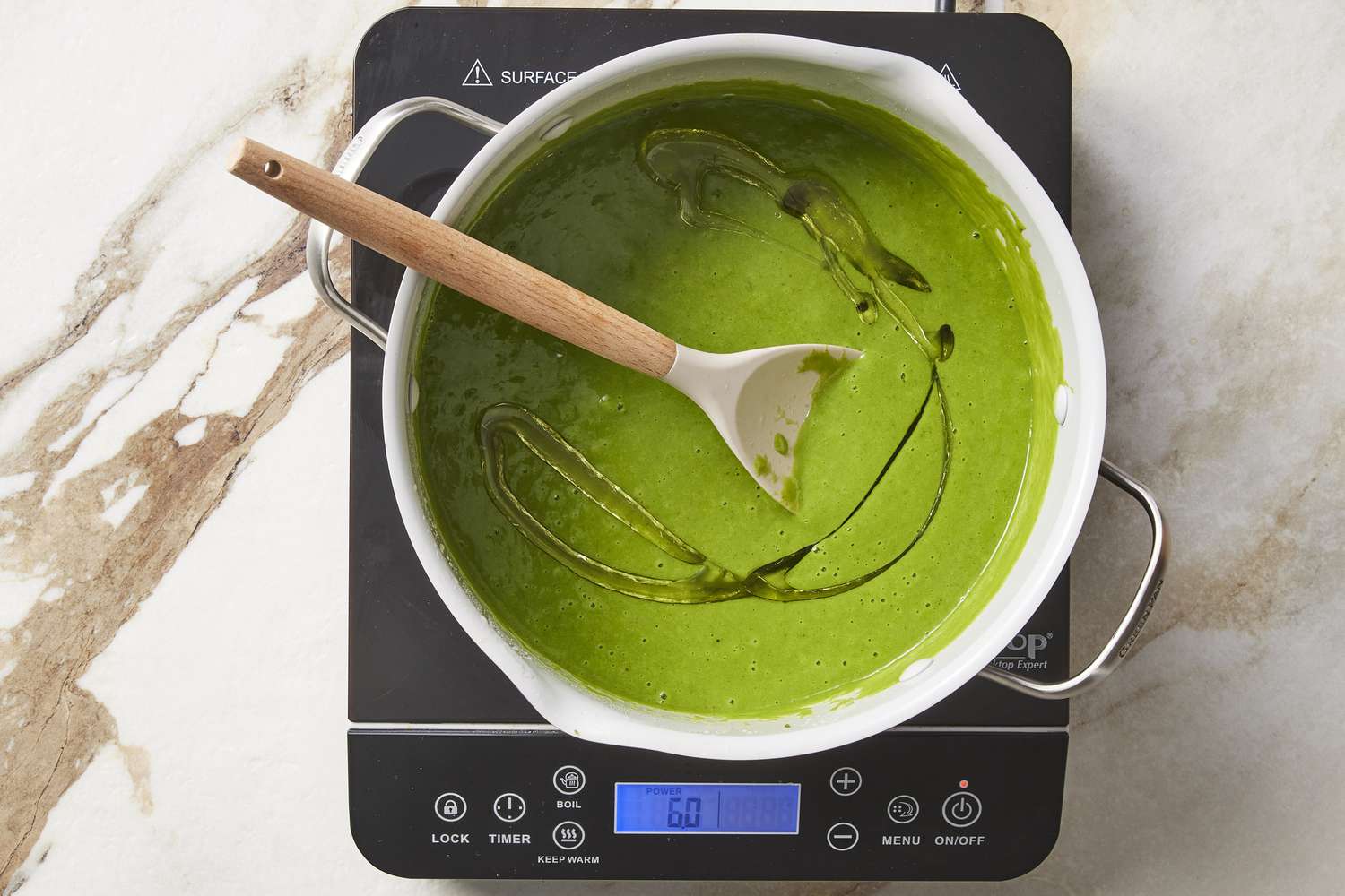 Creamy ginger asparagus soup