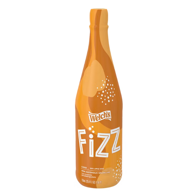 A bottle of Welchs Fizz sparkling fruit drink