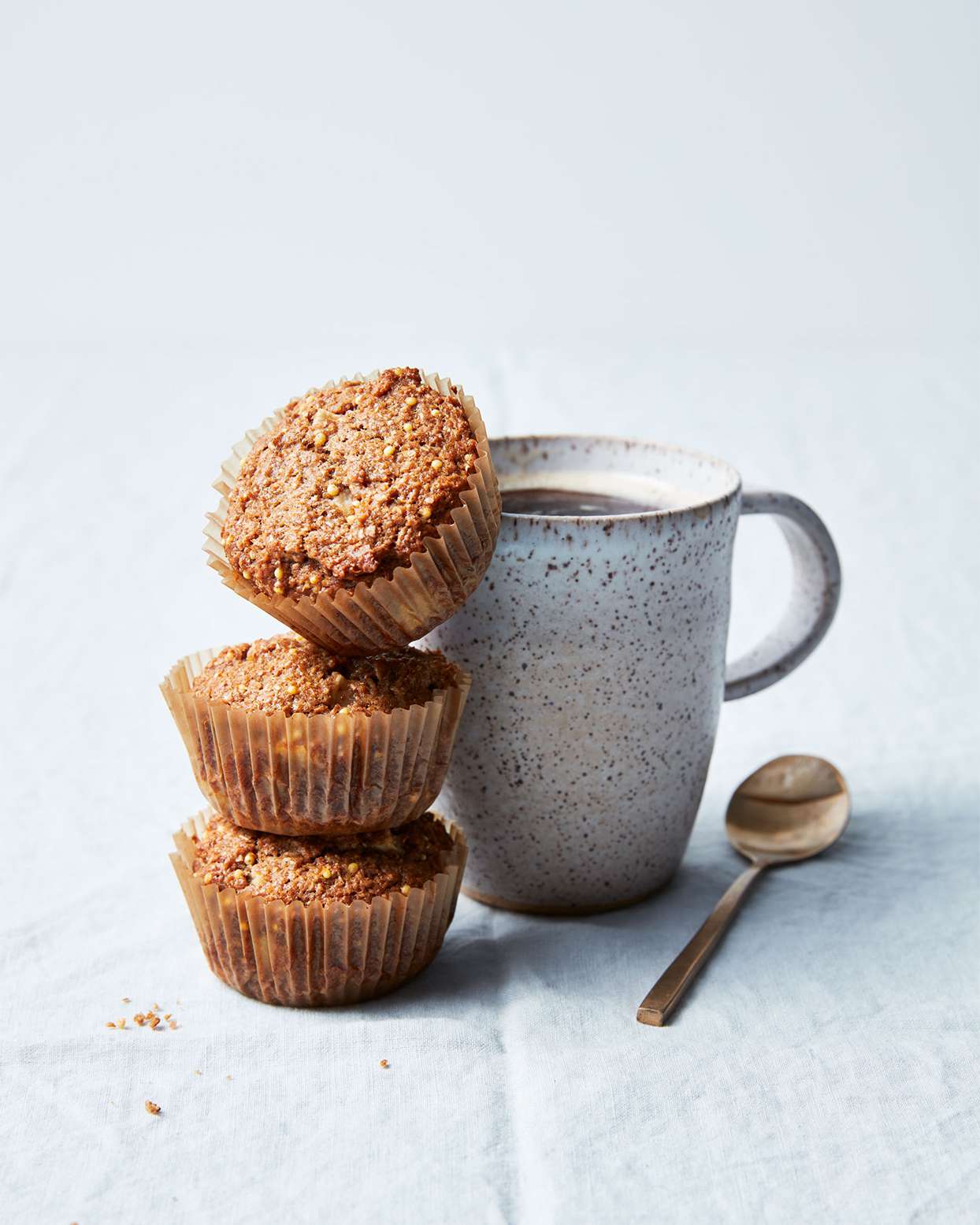 apple bran muffins with coffee