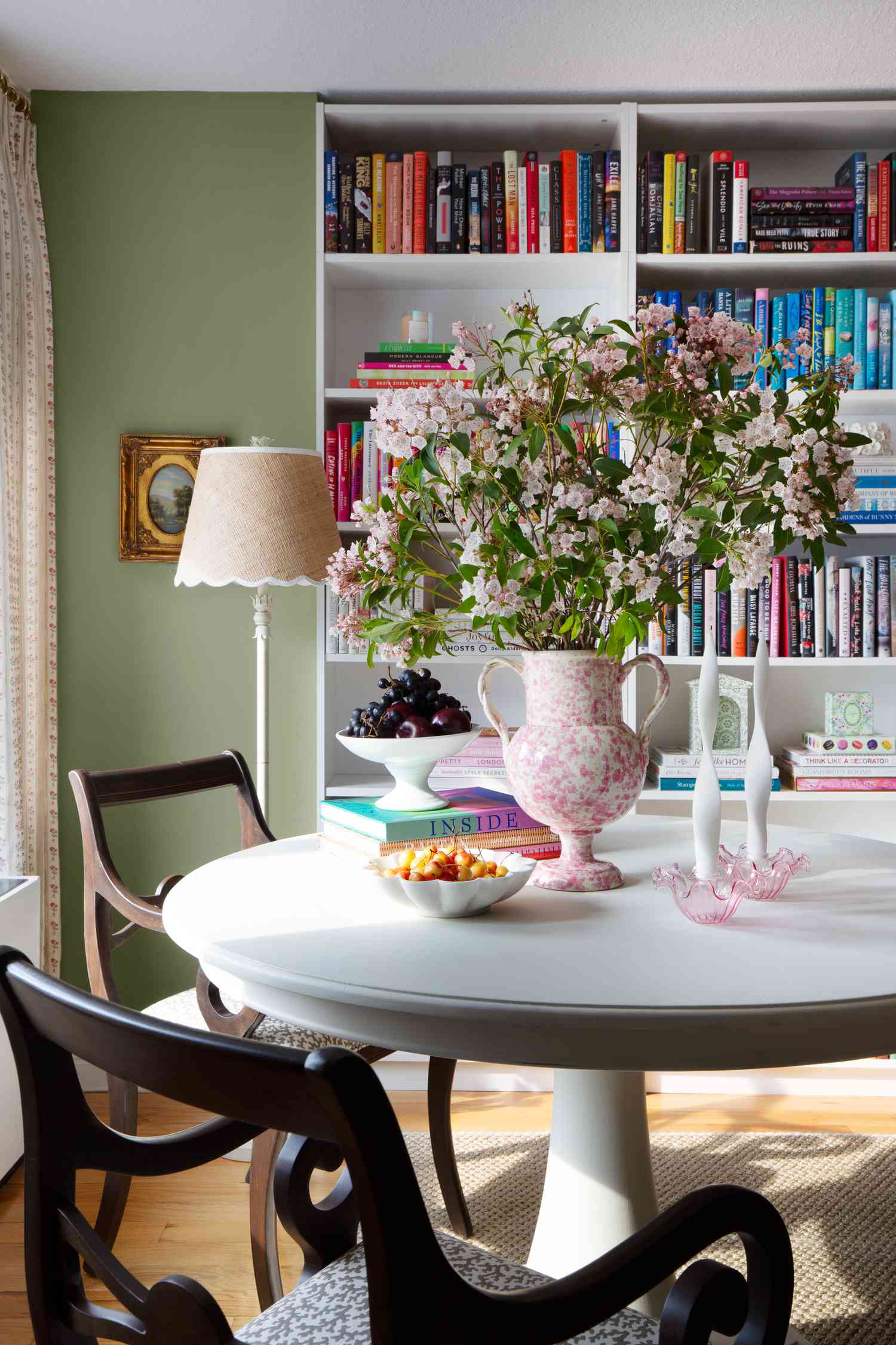 english country dining room with florals