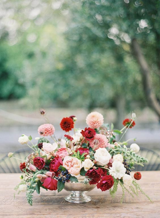 fall wedding centerpieces autumn pink floral arrangement