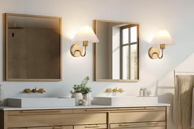 Light sconces in bathroom