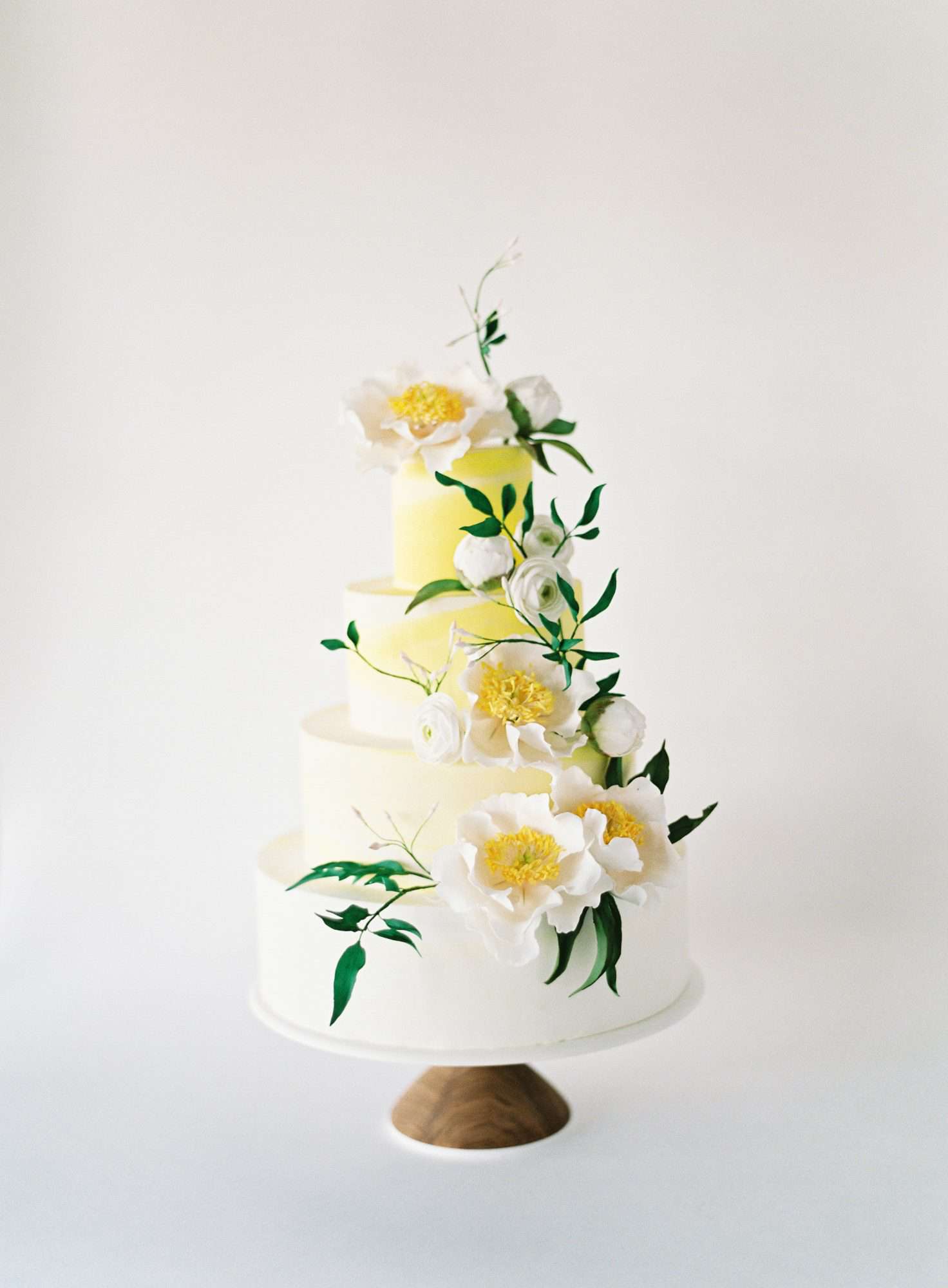 Yellow Color-Wash Wedding Cake, Fall Wedding Cake Trends
