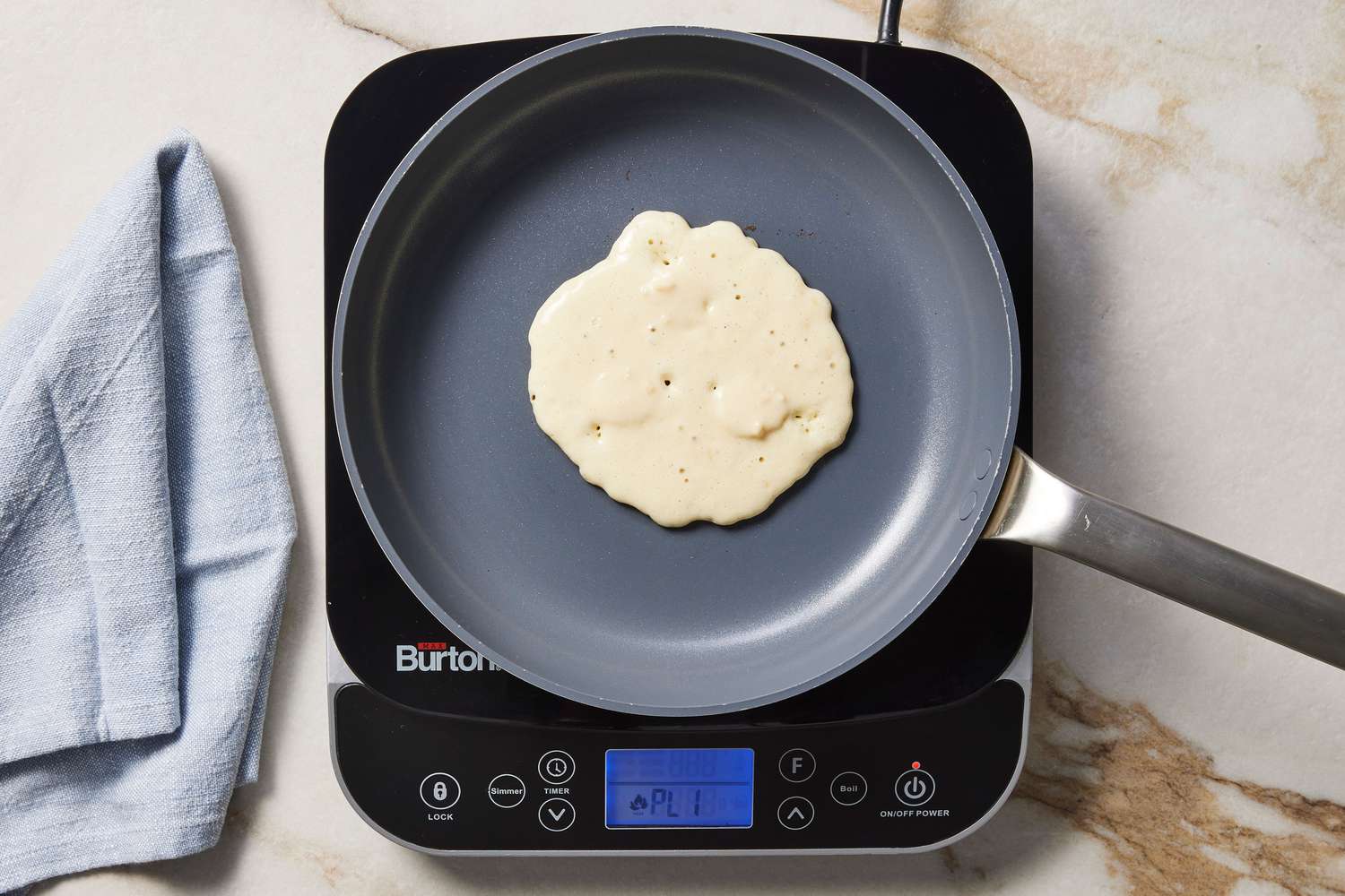 Pancake batter in skillet