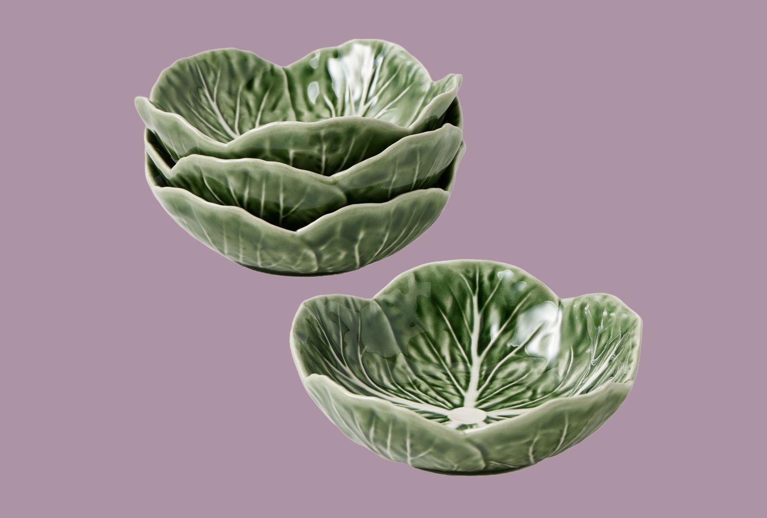 Bordallo Pinheiro Cabbage Bowls - 4 Piece Set
