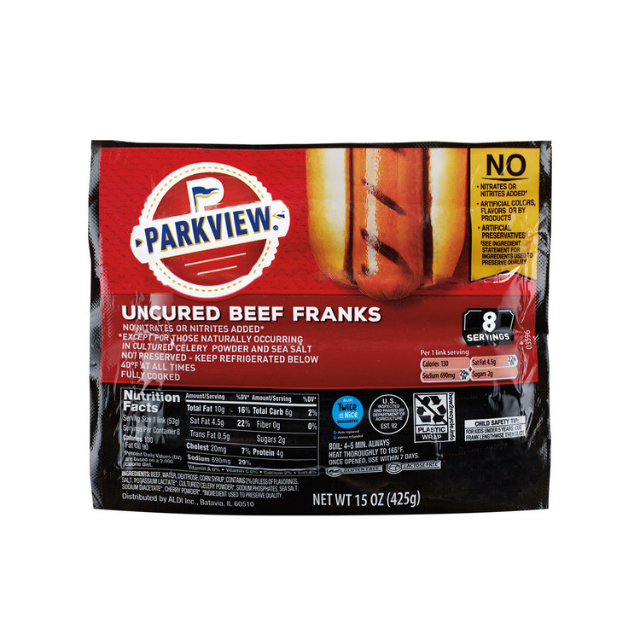 Package of Parkview Uncured Beef Franks