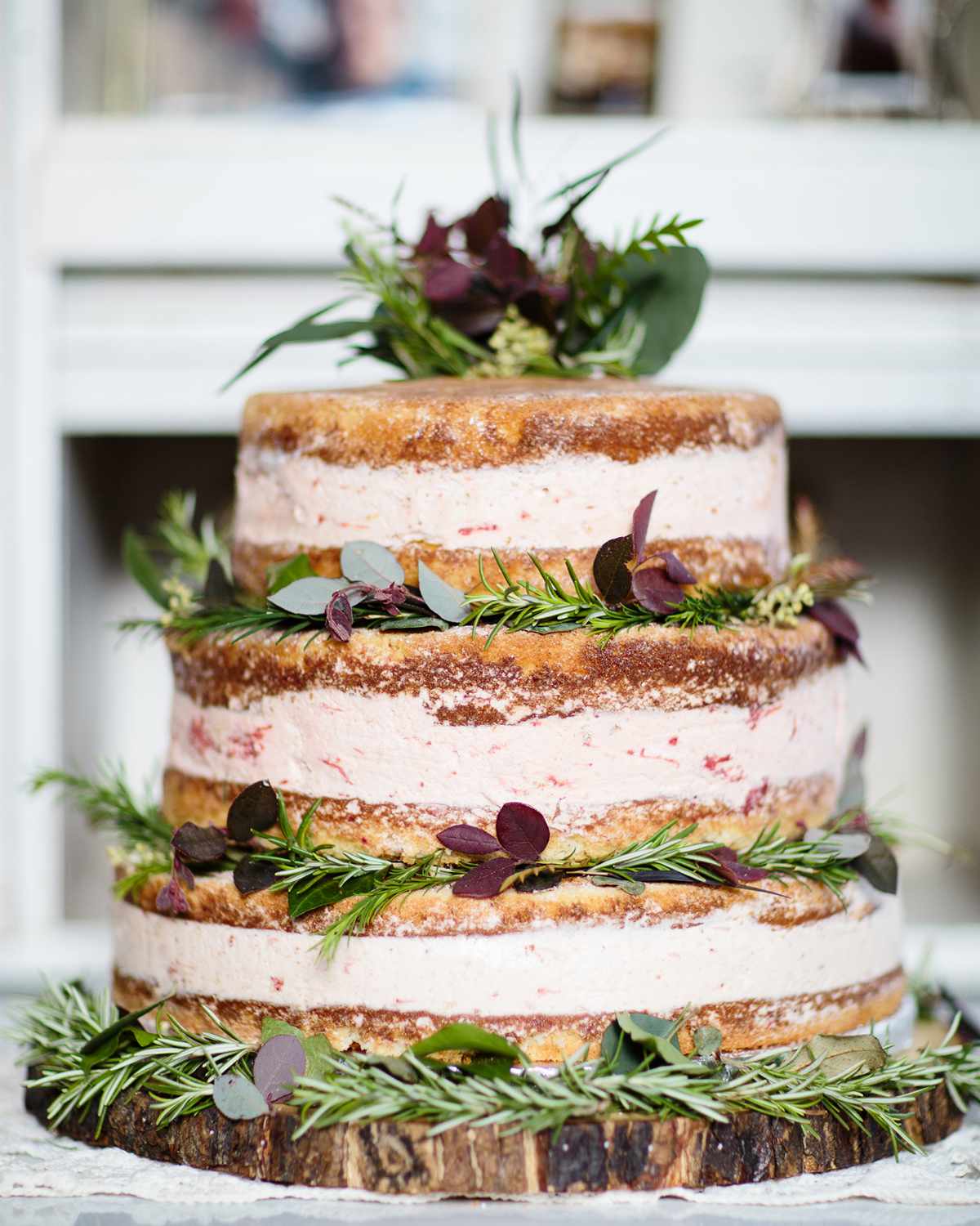 three tiered ice cream wedding cake