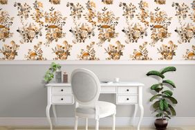 mushroom botanical print wallpaper