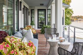 porch with gray ceiling 