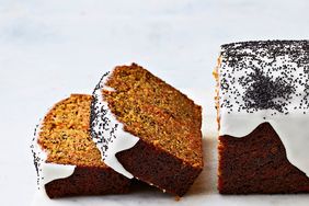 carrot poppy seed cake with lemon glaze
