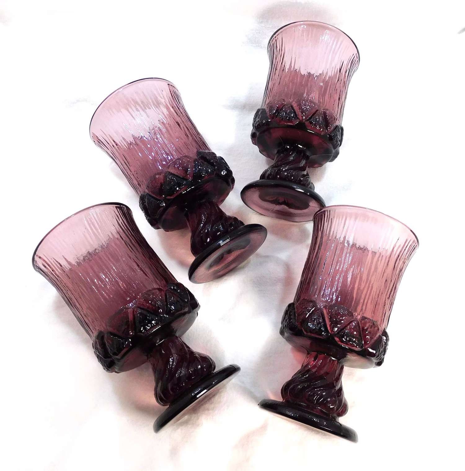 Purple goblet glassware
