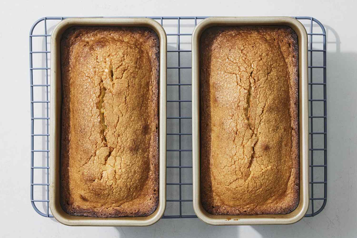 Overhead view of pound cakes