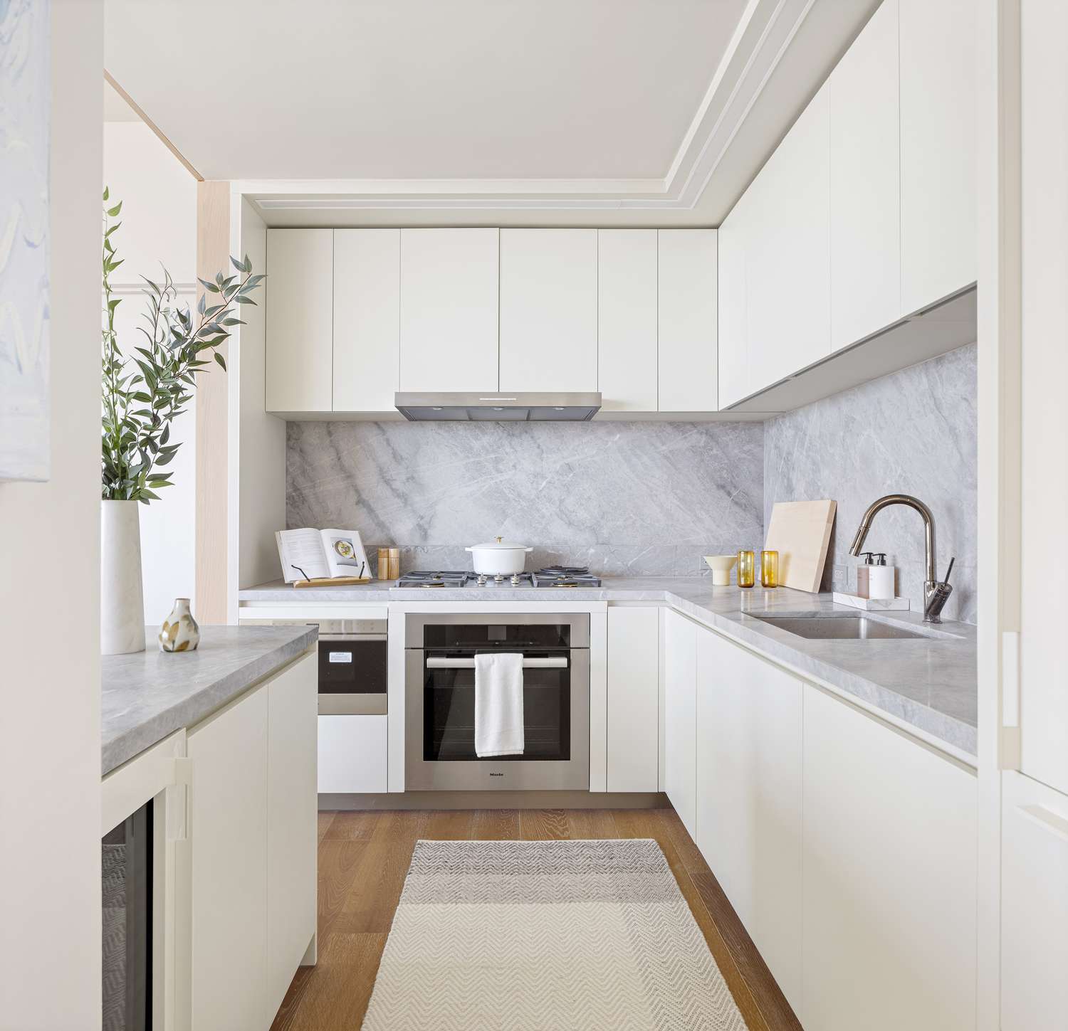 bright galley kitchen 