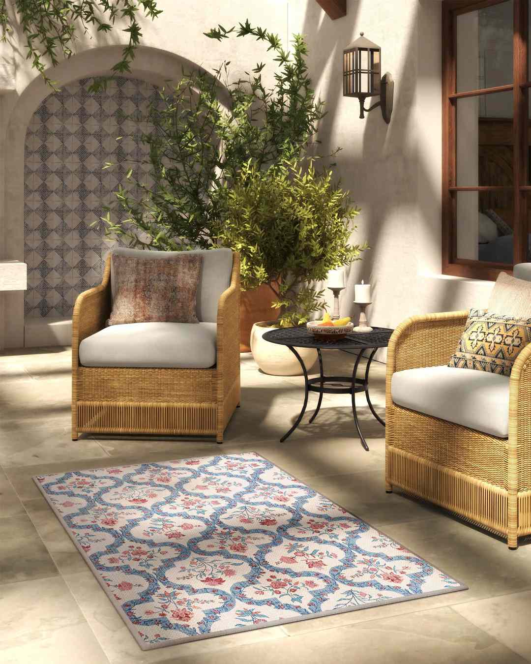 Elodie currant ocean outdoor rug from Ruggable. 