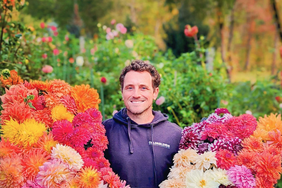 Ryan McCallister holding dahlias