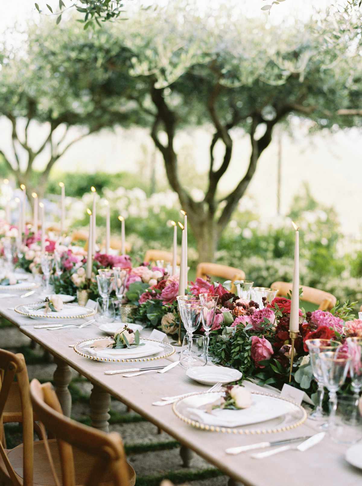 Peach, Green, and Gold Tablescape