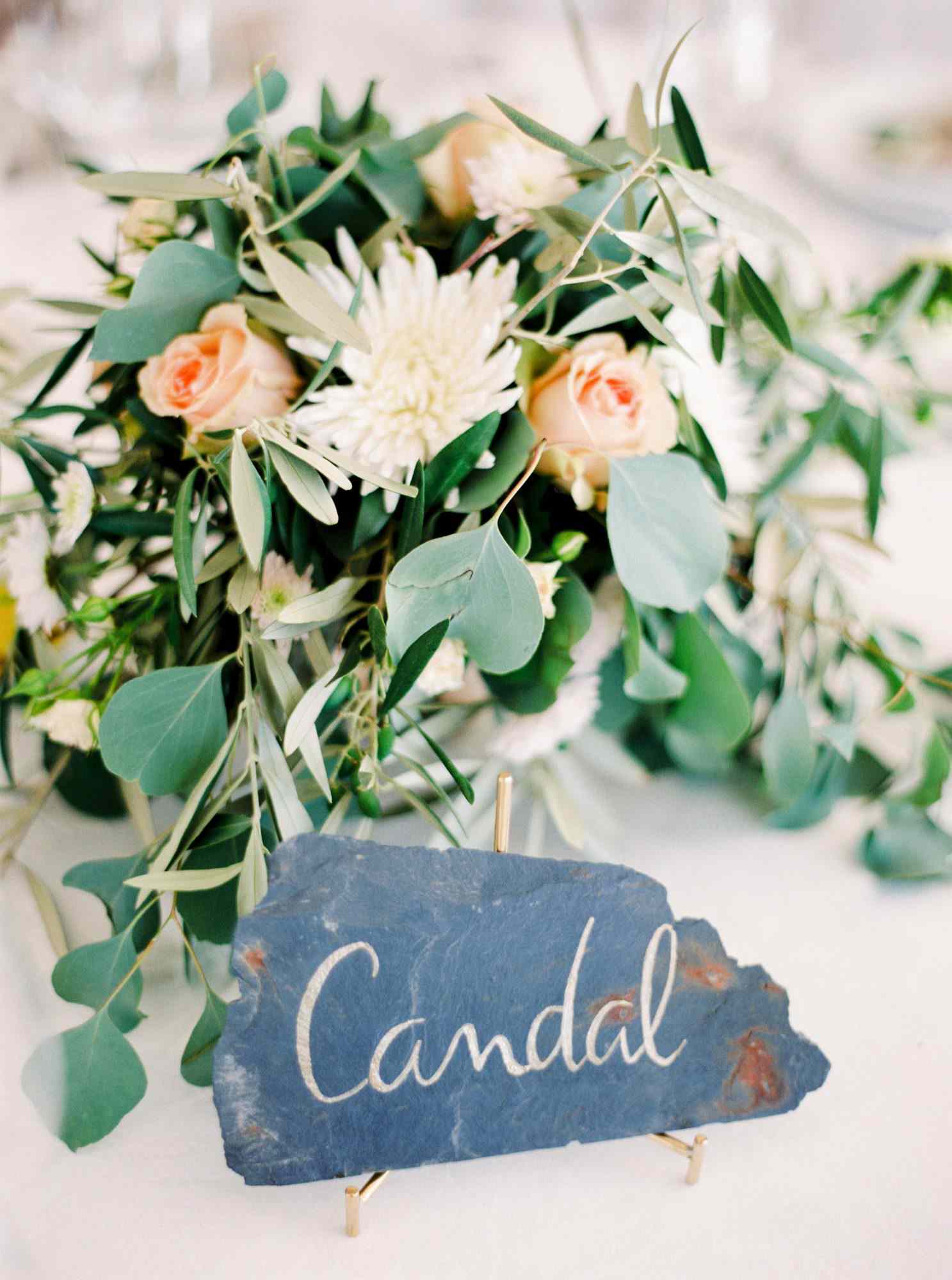 wedding place calligraphed stone