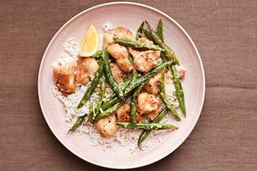 lemon chicken with green beans and rice