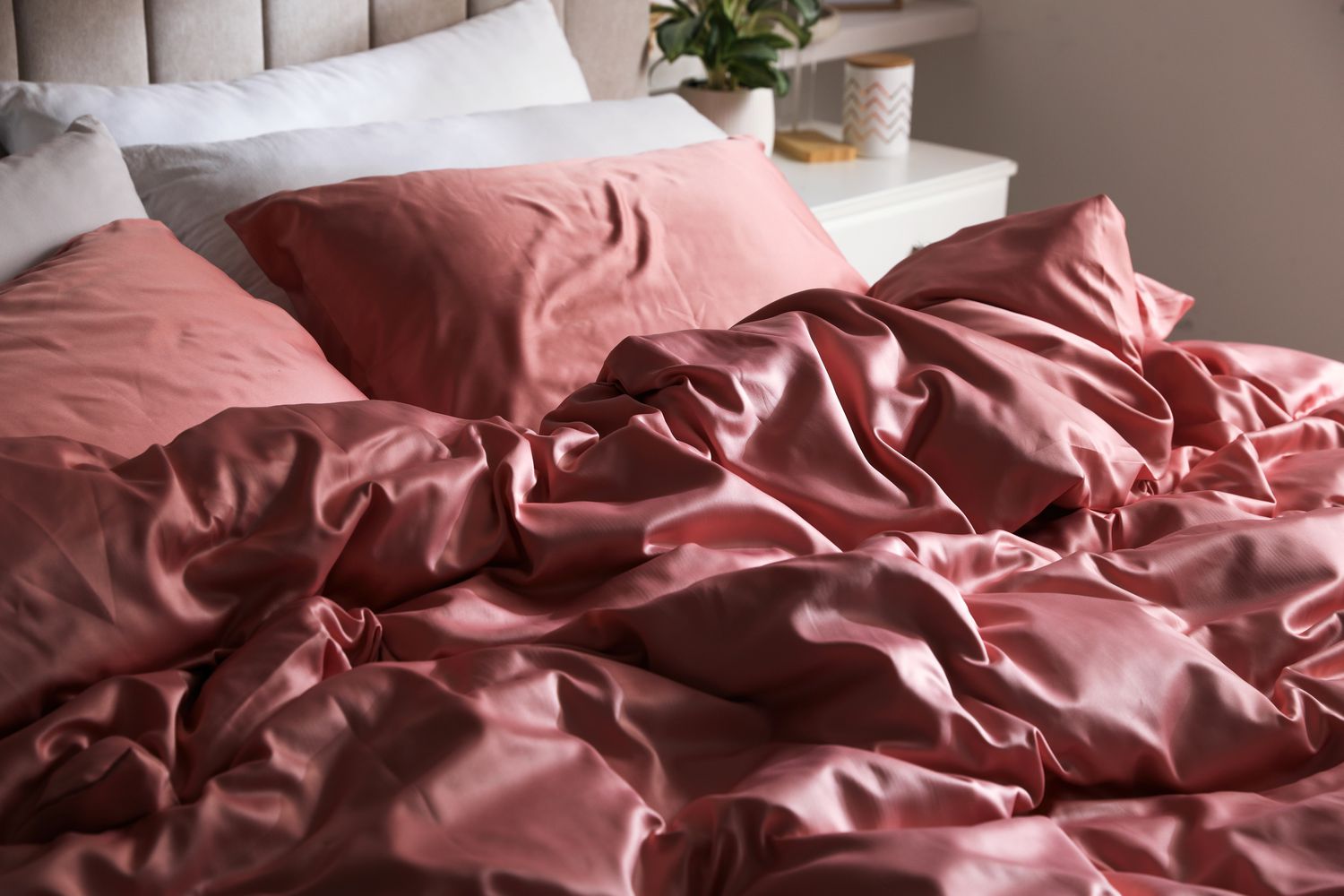 Silk pink sheets
