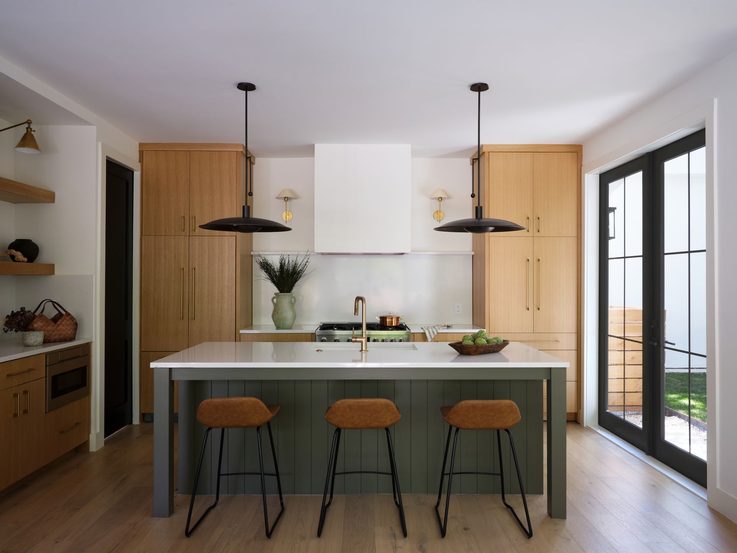 Sage and Leather modern kitchen 