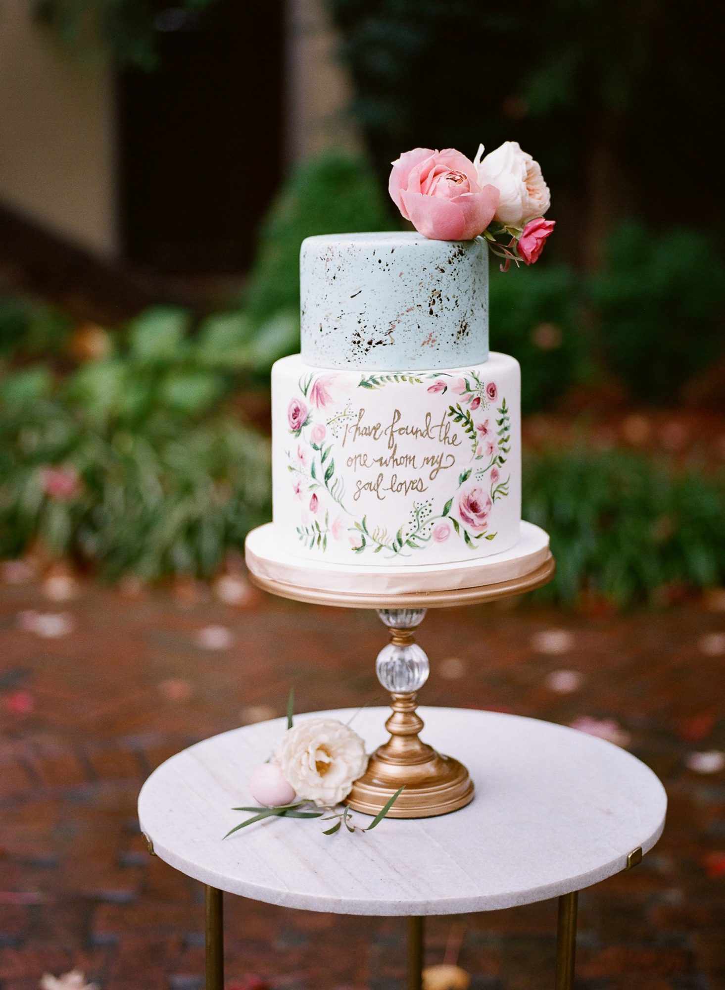 Small Wedding Cake with Quote