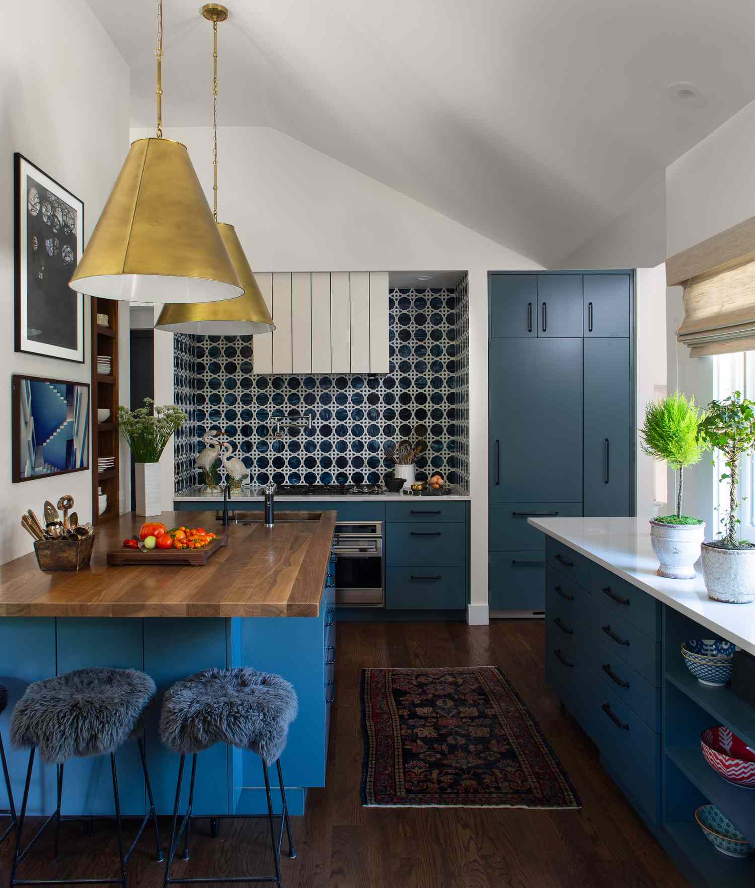 blue kitchen island